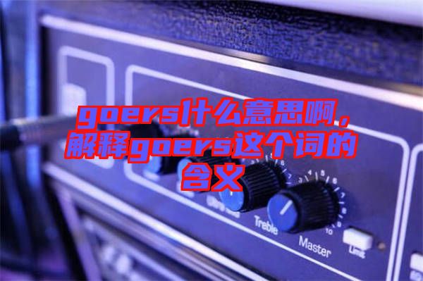 goers什么意思啊，解釋goers這個詞的含義