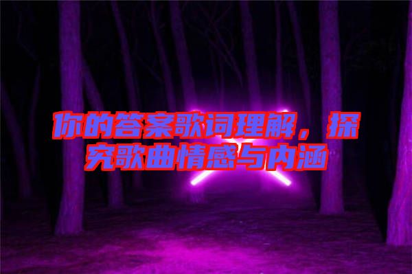 你的答案歌詞理解,探究歌曲情感與內(nèi)涵