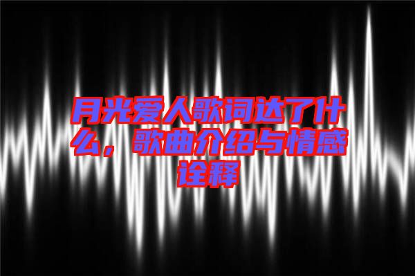 月光愛(ài)人歌詞達(dá)了什么,歌曲介紹與情感詮釋