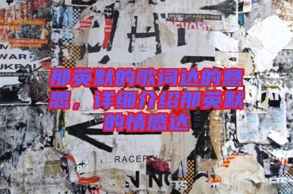 那英默的歌詞達的意思，詳細介紹那英默的情感達
