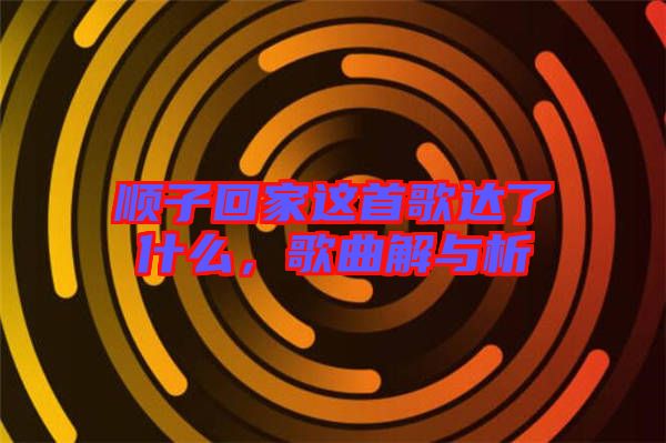 順子回家這首歌達(dá)了什么,歌曲解與析