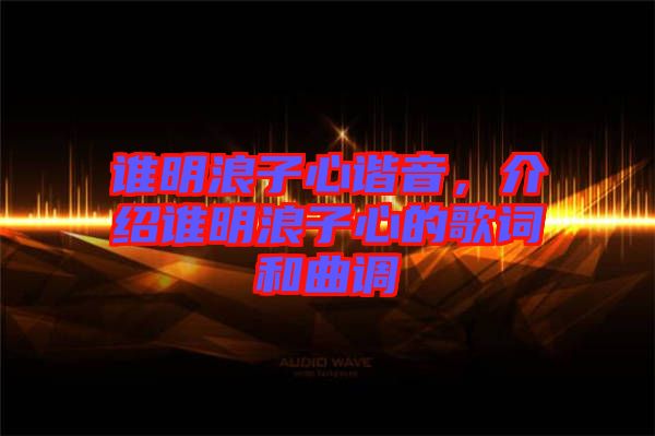 誰明浪子心諧音，介紹誰明浪子心的歌詞和曲調