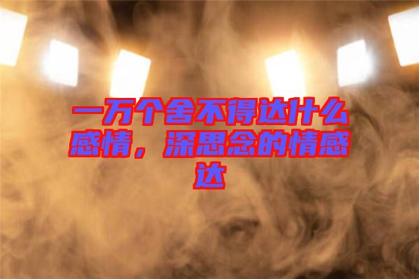 一萬(wàn)個(gè)舍不得達(dá)什么感情,深思念的情感達(dá)