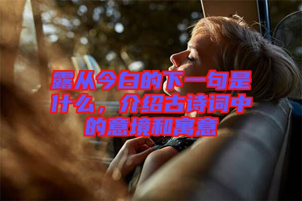 露從今白的下一句是什么，介紹古詩詞中的意境和寓意