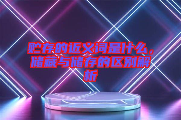貯存的近義詞是什么,儲藏與儲存的區別解析
