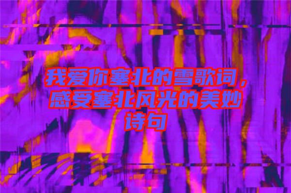 我愛你塞北的雪歌詞，感受塞北風光的美妙詩句