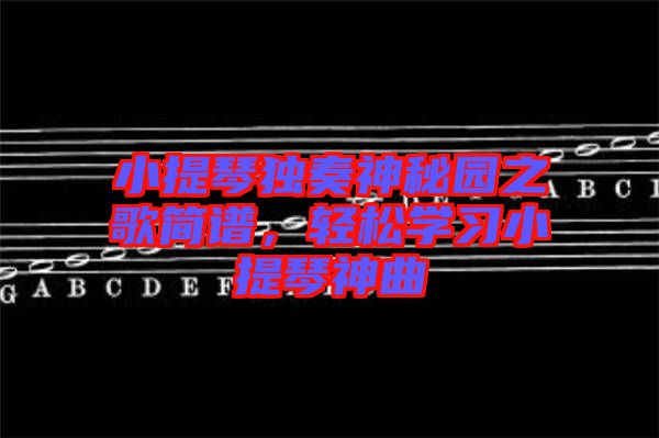 小提琴獨(dú)奏神秘園之歌簡譜,輕松學(xué)習(xí)小提琴神曲