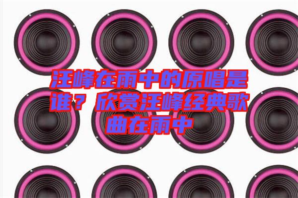 汪峰在雨中的原唱是誰?欣賞汪峰經(jīng)典歌曲在雨中