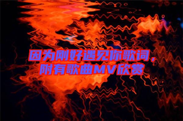 因?yàn)閯偤糜鲆?jiàn)你歌詞,附有歌曲MV欣賞