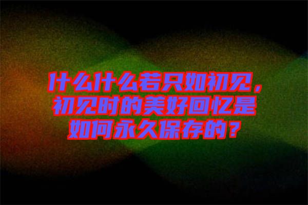 什么什么若只如初見，初見時的美好回憶是如何永久保存的？