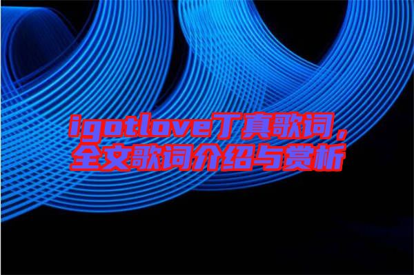igotlove丁真歌詞，全文歌詞介紹與賞析