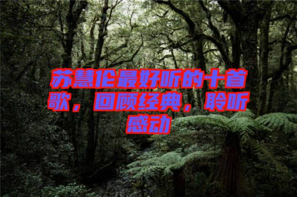 蘇慧倫最好聽的十首歌，回顧經典，聆聽感動