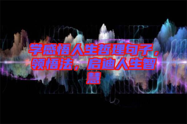 學感悟人生哲理句子,領悟法,啟迪人生智慧