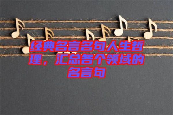 經典名言名句人生哲理,匯總各個領域的名言句
