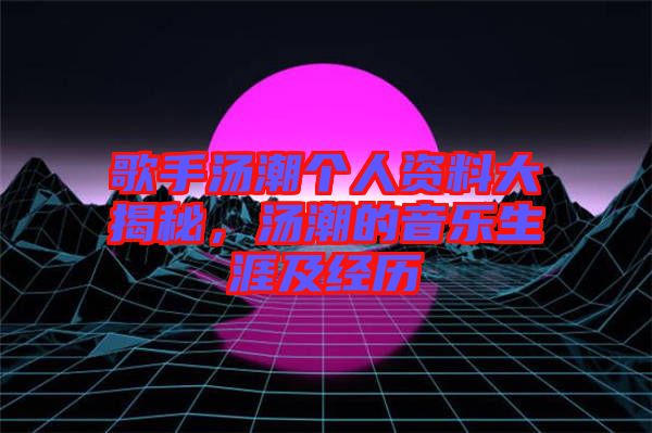 歌手湯潮個(gè)人資料大揭秘,湯潮的音樂(lè)生涯及經(jīng)歷