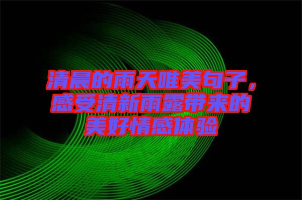 清晨的雨天唯美句子，感受清新雨露帶來的美好情感體驗