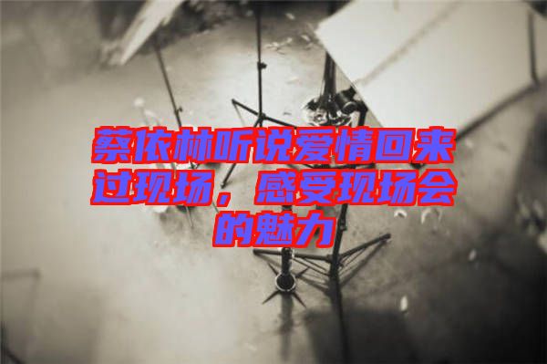 蔡依林聽(tīng)說(shuō)愛(ài)情回來(lái)過(guò)現(xiàn)場(chǎng),感受現(xiàn)場(chǎng)會(huì)的魅力