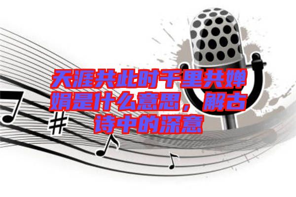 天涯共此時(shí)千里共嬋娟是什么意思,解古詩(shī)中的深意