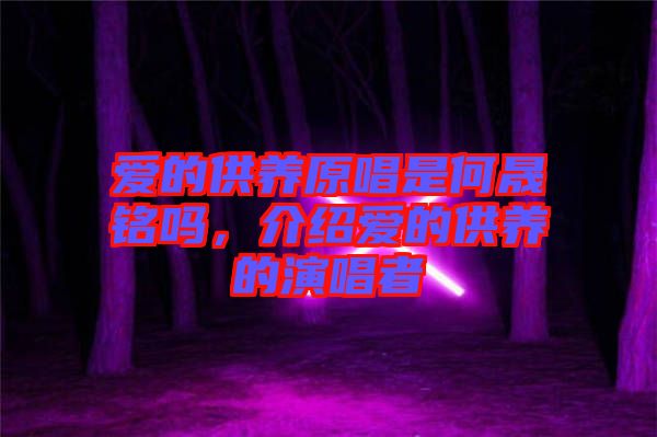 愛(ài)的供養(yǎng)原唱是何晟銘嗎,介紹愛(ài)的供養(yǎng)的演唱者