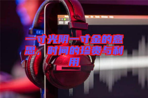 一寸光陰一寸金的意思,時間的珍貴與利用