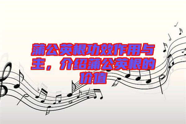 蒲公英根功效作用與主，介紹蒲公英根的價值