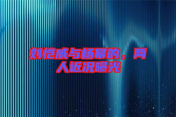 劉愷威與楊冪的，兩人近況曝光