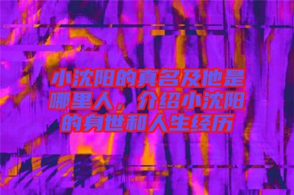 小沈陽的真名及他是哪里人,介紹小沈陽的身世和人生經(jīng)歷