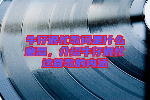 牛仔很忙歌詞是什么意思，介紹牛仔很忙這首歌的內涵