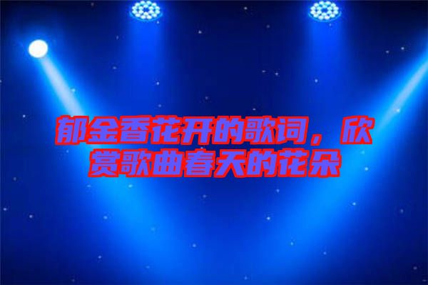 郁金香花開的歌詞，欣賞歌曲春天的花朵