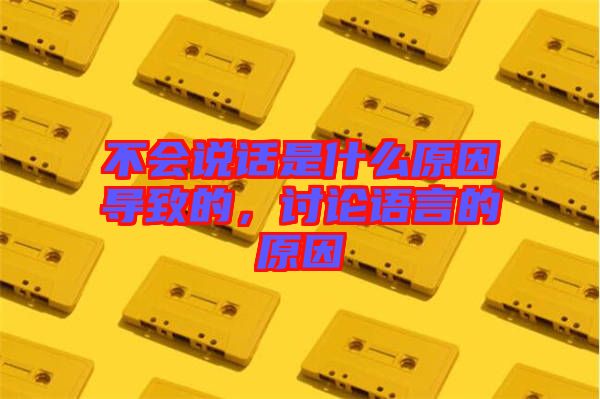 不會(huì)說(shuō)話是什么原因?qū)е碌模懻撜Z(yǔ)言的原因