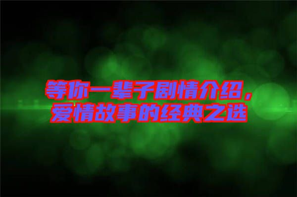 等你一輩子劇情介紹,愛情故事的經典之選