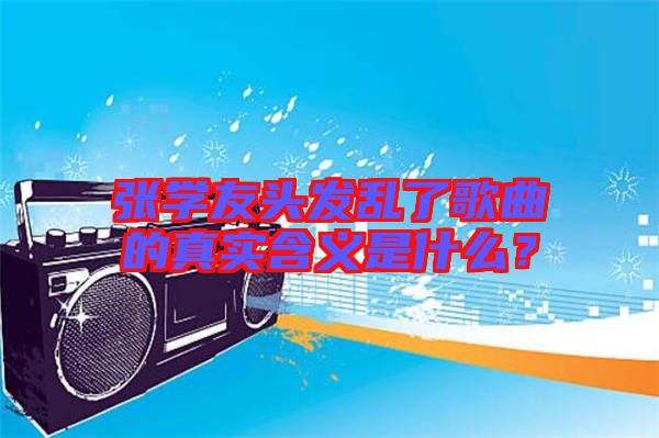 張學友頭發亂了歌曲的真實含義是什么?