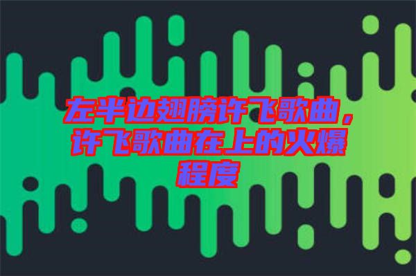 左半邊翅膀許飛歌曲,許飛歌曲在上的火爆程度