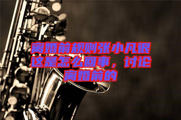 離婚前規(guī)則張小凡很這是怎么回事,討論離婚前的