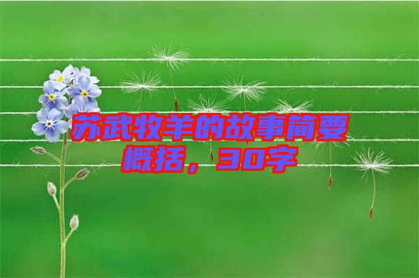 蘇武牧羊的故事簡(jiǎn)要概括,30字