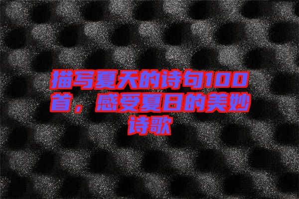 描寫夏天的詩句100首，感受夏日的美妙詩歌