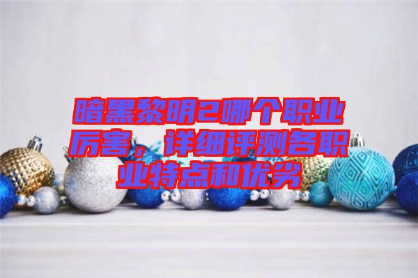 暗黑黎明2哪個職業(yè)厲害,詳細(xì)評測各職業(yè)特點和優(yōu)劣