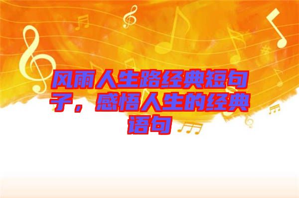 風(fēng)雨人生路經(jīng)典短句子,感悟人生的經(jīng)典語(yǔ)句