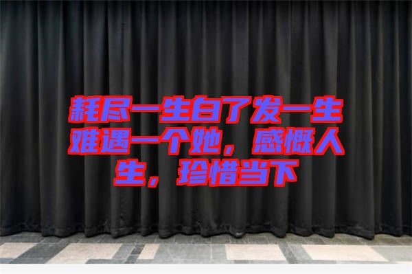 耗盡一生白了發(fā)一生難遇一個(gè)她，感慨人生，珍惜當(dāng)下