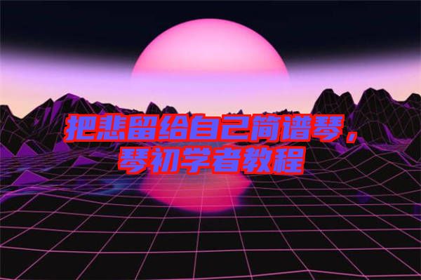 把悲留給自己簡(jiǎn)譜琴,琴初學(xué)者教程