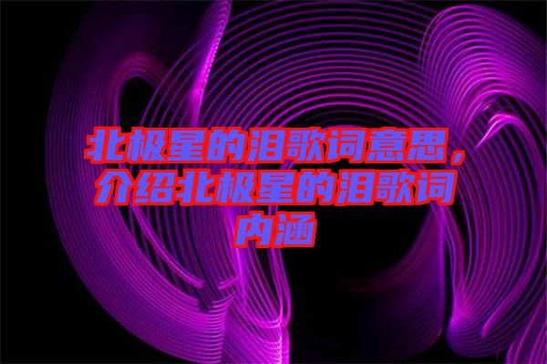 北極星的淚歌詞意思，介紹北極星的淚歌詞內涵