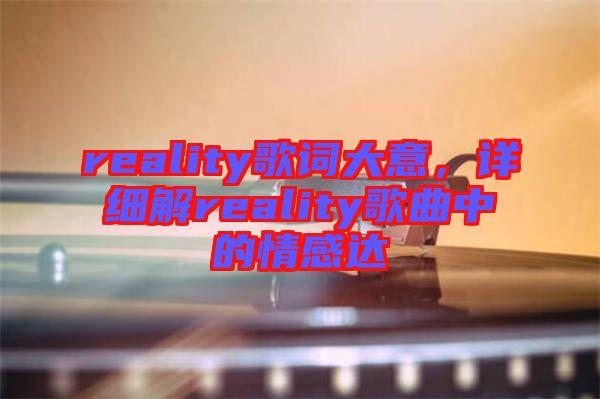 reality歌詞大意，詳細解reality歌曲中的情感達