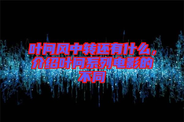 葉問風中轉還有什么,介紹葉問系列電影的不同