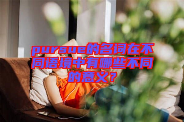 pursue的名詞在不同語境中有哪些不同的意義？
