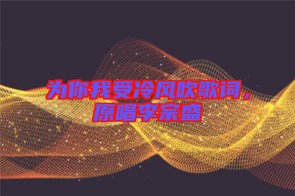 為你我受冷風吹歌詞，原唱李宗盛