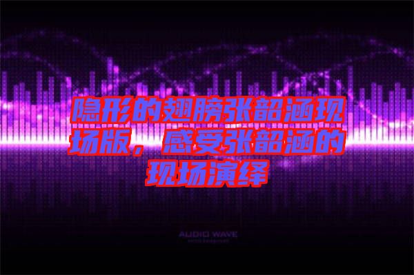 隱形的翅膀張韶涵現(xiàn)場版,感受張韶涵的現(xiàn)場演繹