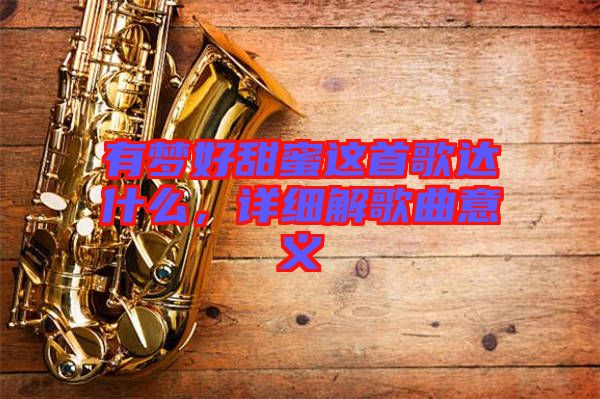 有夢好甜蜜這首歌達什么,詳細解歌曲意義