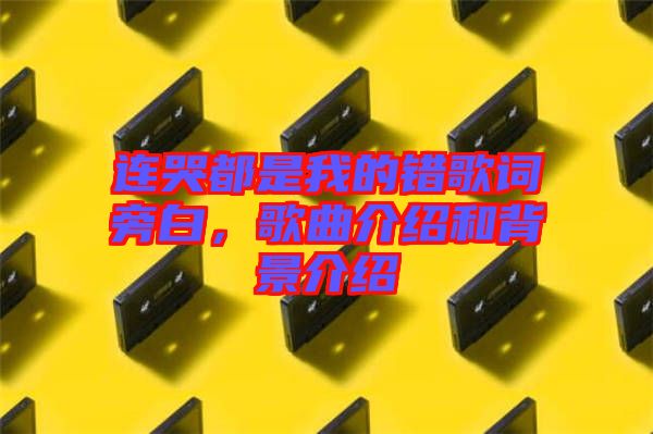 連哭都是我的錯歌詞旁白，歌曲介紹和背景介紹