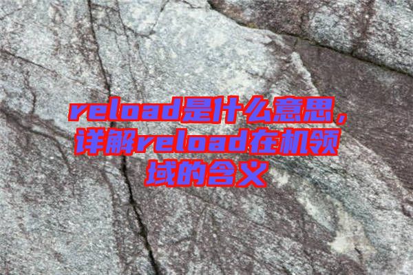 reload是什么意思，詳解reload在機領域的含義