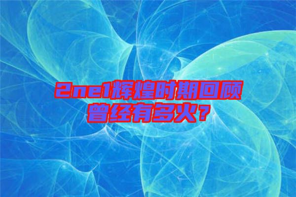2ne1輝煌時期回顧曾經有多火？